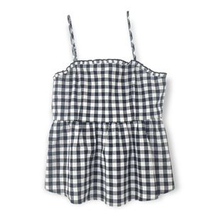 Love on a Hanger Black & White Gingham Smocked Back Strappy Top Girl's L